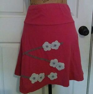 Synergy knit cotton floral skirt